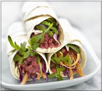 Wraps de Tartare de Bœuf, Fromage Frais et Légumes Croquants