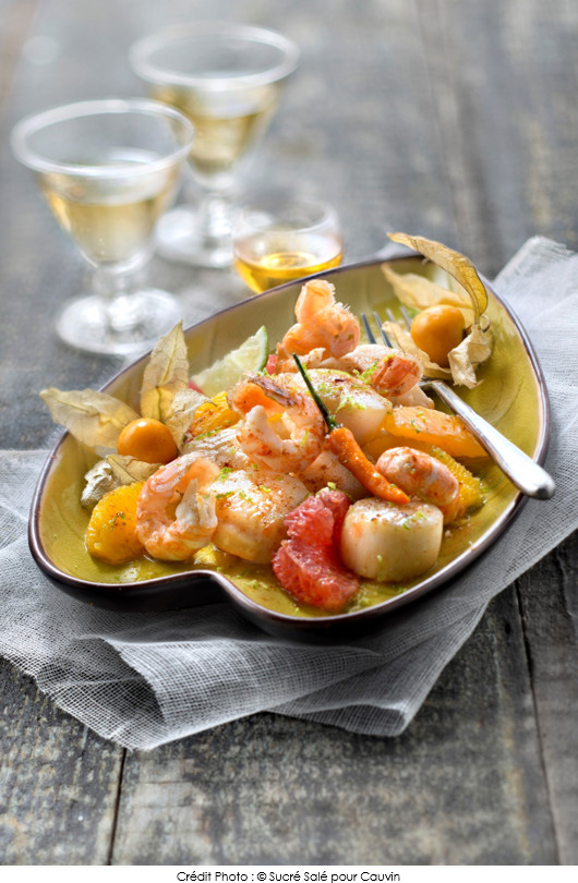 meli-melo-de-saint-jacques-et-langoustines-roties-aux-agrumes-huile-inca-inchi-bio-cauvin