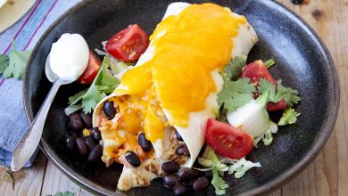 Burritos poulet haricots noirs