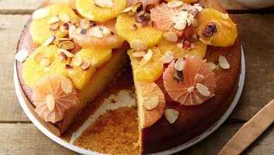 Moelleux à l’huile d’olive, agrumes, amandes miel