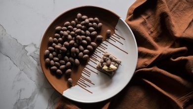 Sablé chocolat, orange, praliné noisettes