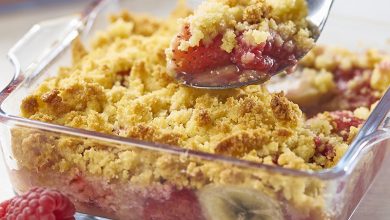 Crumble aux bananes fruits rouges