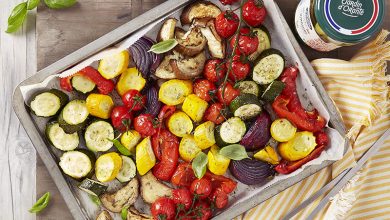 Légumes rôtis pistou Cornichons Français Vinaigre Jardin d’Orante