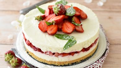 Cheese cake Fraises du Périgord IGP et noix de coco