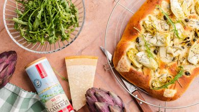 Focaccia blanche à l’artichaut et câpres