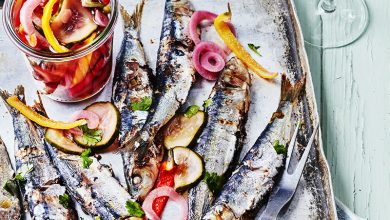Sardines plancha pickles de légumes à la bière