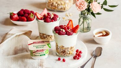 Verrine granola, fromage blanc Bio fruits rouges