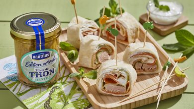 Wraps de thon à la menthe & sauce au yaourt de concombre