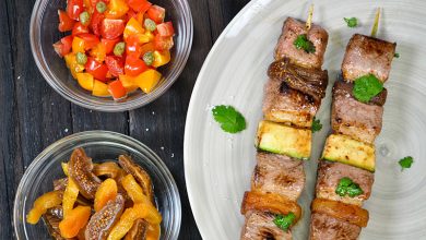 Brochette filet de canard Bio, courgettes, figues abricots