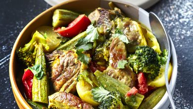 Collier d’agneau Bio en tajine citron confit, gombos brocoli