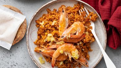 Salade de riz gambas, comme une paëlla