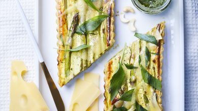 Tarte ail des ours, asperges à l’Emmentaler AOP Suisse