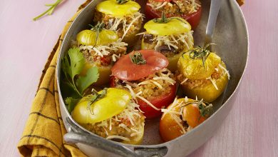 Tomates farcies veggies râpé végétal saveur Mozzarella Nurishh®