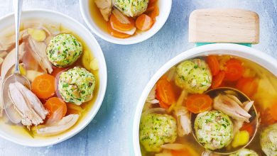 Bouillon à l’effiloché de lapin gnocchi de pain