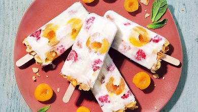 Yaourt glacé Mirabelles de Lorraine, framboises & amandes grillées