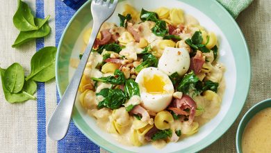 Collerettes jambon de Savoie, épinards Comté