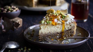 Cheesecake façon baklava miel de châtaignier