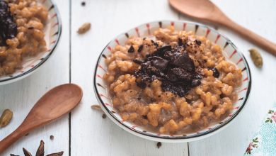 Riz au Lait-Amande sauce Noisette-chocolat