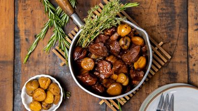 Cabri stretta, châtaignes sautées