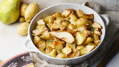 Cocotte de pommes de terre Amandine à la poire et Vacherin Fribourgeois AOP