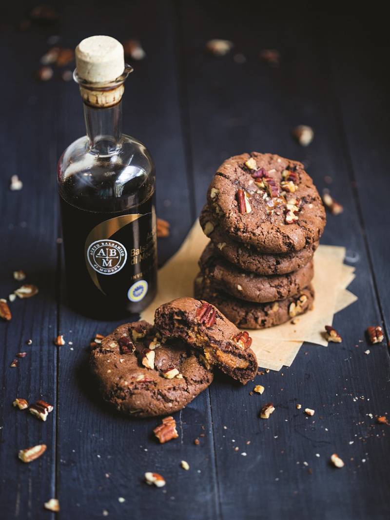 Cookies noix de pécan, cœur moelleux caramel d’érable Vinaigre Balsamique de Modène IGP