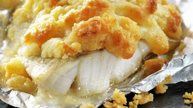 Filet de lieu noir en coque de parmesan