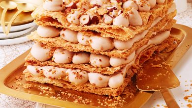 Gâteau Napoléon praliné