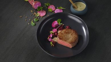 Tendre de bœuf flambé au whisky, betterave, sauce whisky sarrasin