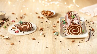 Bûche de Noël ganache chocolat et vanille de Tahiti