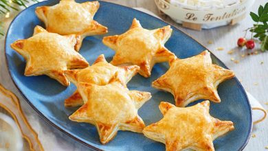 Feuilletés Étoile de Noël aux champignons Tentation de Saint-Félicien