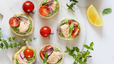 Mini pitas à la poêle, houmous vert Thon Entier Nature MSC Saupiquet