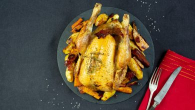 Poularde rôtie au bacon