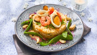 Risotto aux fruits de mer carottes au gingembre