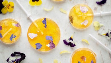 Sucettes miel de tilleul, fleurs, citron gingembre