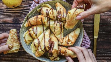 Crêpes samoussas poires et Nutella
