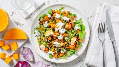 Salade de potiron chèvre frais