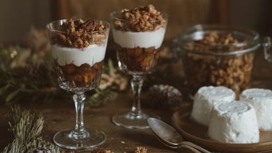 Verrines de pommes caramélisées, Faisselle Rians granola cannelle