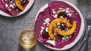 Crêpes rouges betterave, butternut, feta