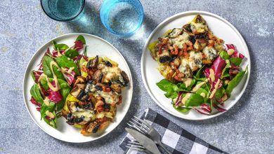 Gratin montagnard au Saint-Nectaire lardons, champignons carottes