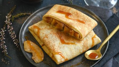 Pannequets pommes confites au miel cannelle