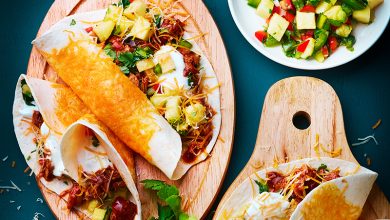 Tacos gratinés de poulet confit à l’ananas