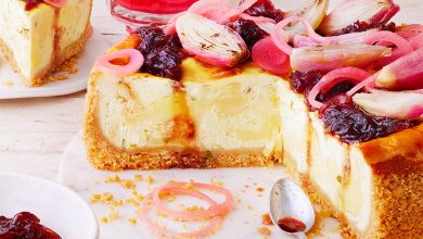 Cheesecake au Livarot et oignons