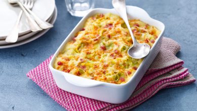 Gratin de poireaux jambon