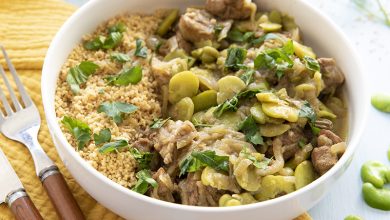 Tajine d’agneau aux fèves semoule de blé