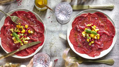 Carpaccio de bœuf tartare de fruits