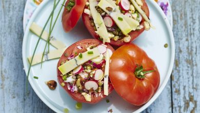 Fraîcheur de tomates farcies au Morbier AOP