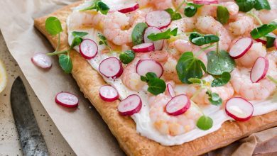 Tarte feuilletée crevettes