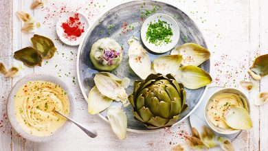 Artichaut vinaigrette au Comté