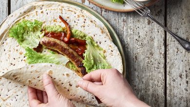 Fajitas chipolatas, guacamole poivrons