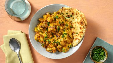 Korma indien de courgette chou-fleur